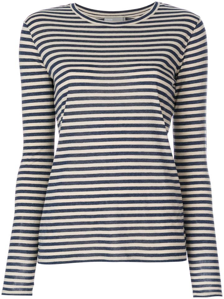 Vince - Stripe Fitted Top - Women - Silk/viscose - M, Blue, Silk/viscose