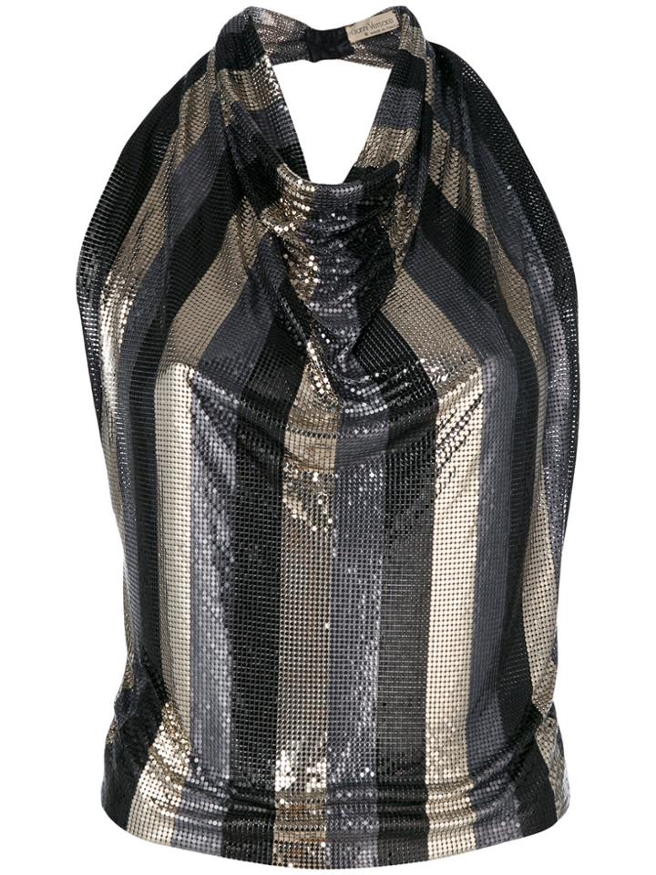 Versace Vintage Oroton Backless Blouse - Metallic
