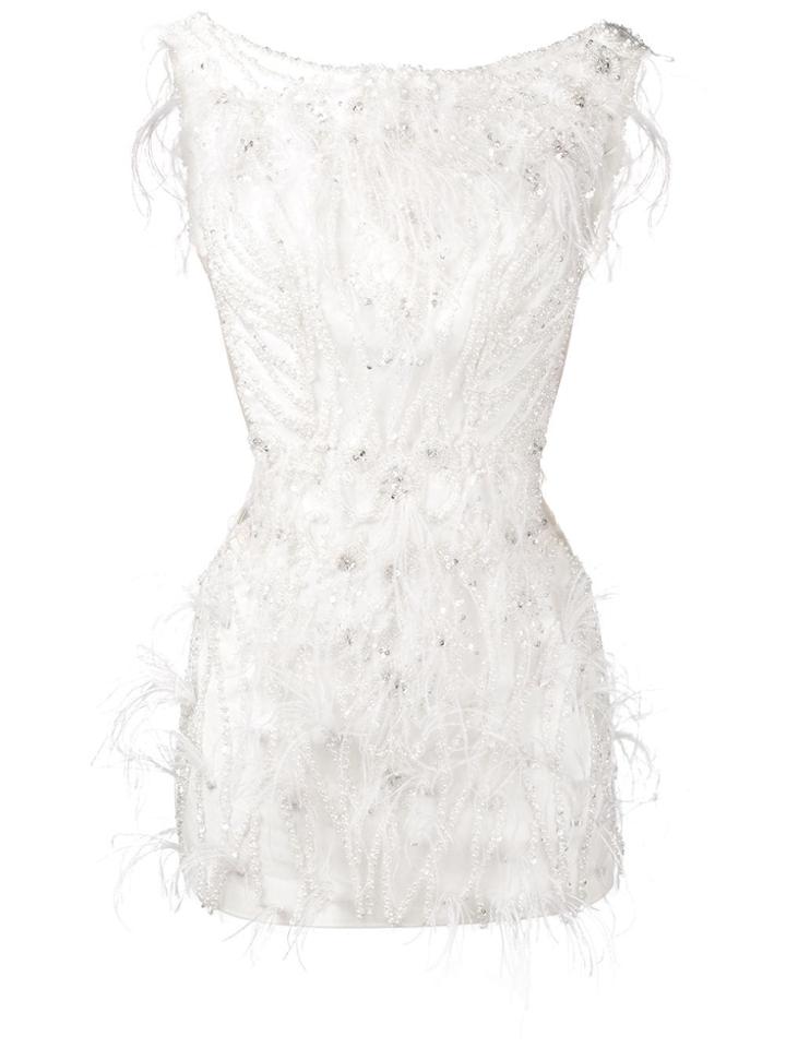Loulou Embroidered Cocktail Mini Dress - White