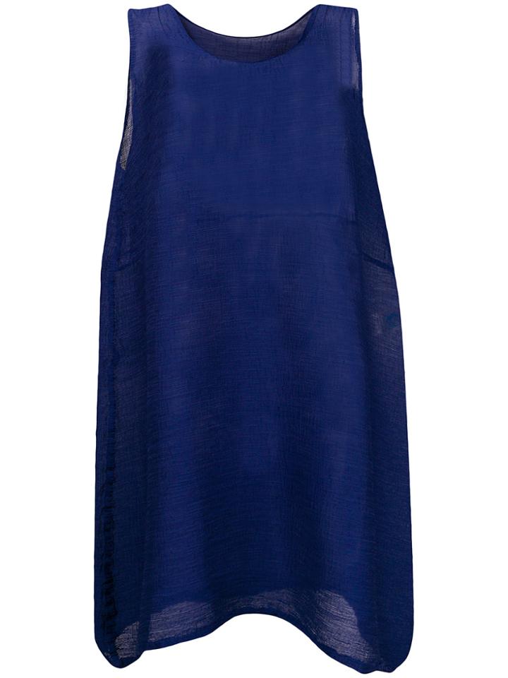 Issey Miyake Cauliflower Boxy Sheer Vest Top - Blue