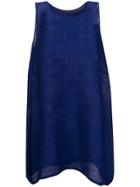 Issey Miyake Cauliflower Boxy Sheer Vest Top - Blue
