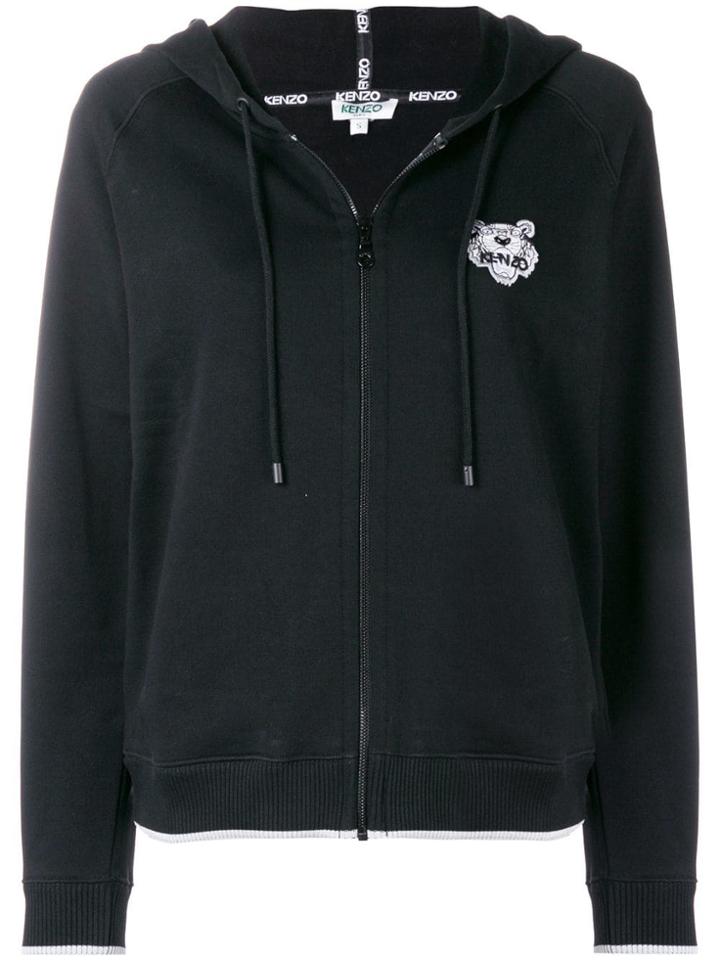 Kenzo Zip Front Logo Hoodie - Black