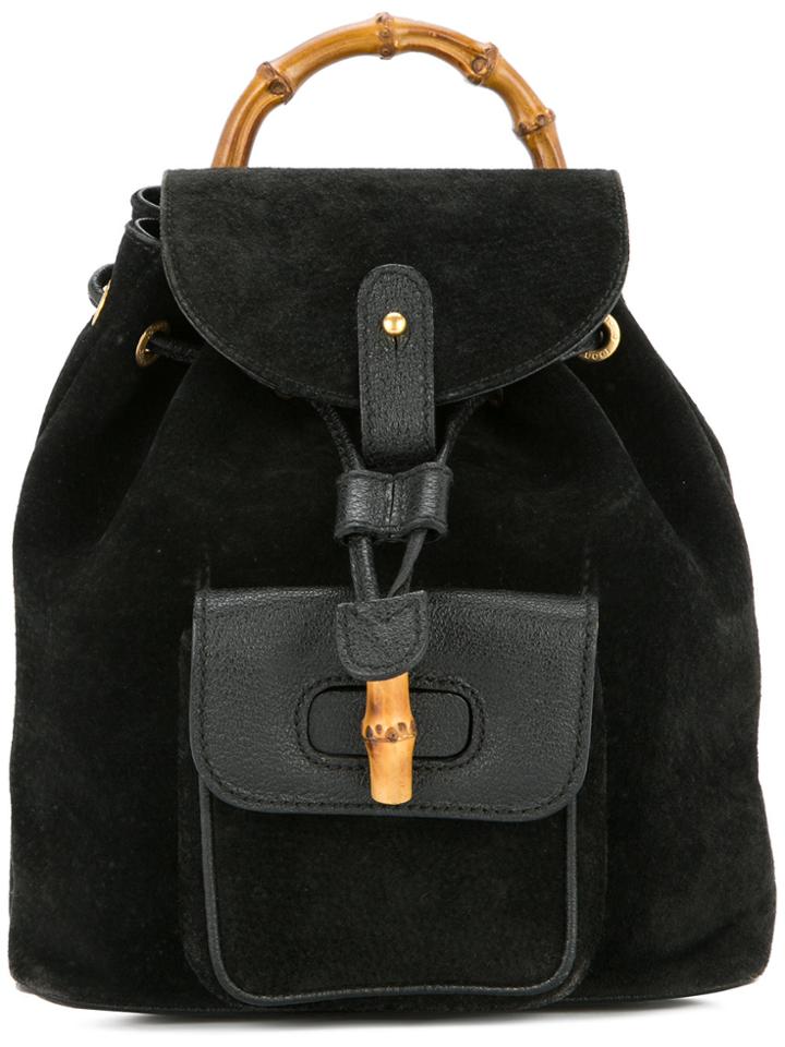 Gucci Vintage Bamboo Backpack - Black