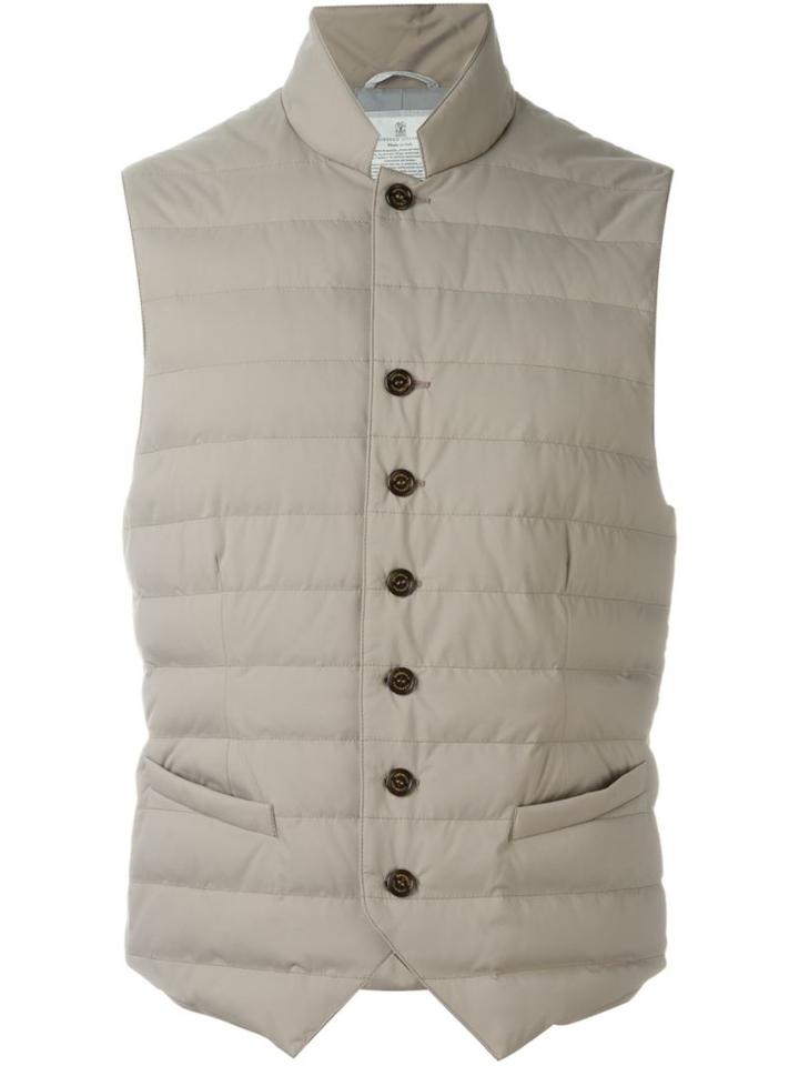 Brunello Cucinelli Padded Gilet, Men's, Size: S, Nude/neutrals, Nylon/feather Down