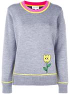 Mira Mikati Flower Applique Jumper, Women's, Size: 36, Grey, Merino
