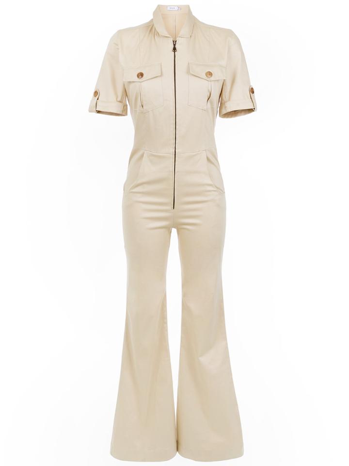 Isolda Margaret Flared Jumpsuit - Nude & Neutrals