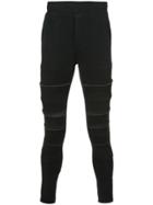 Private Stock Raw Edge Panelled Track Pants - Black