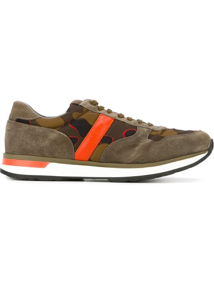 Moncler Camouflage Print Panelled Sneakers