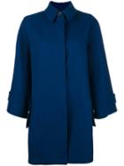 Rossella Jardini Wide Sleeve Coat, Size: 42, Blue, Cotton/silk