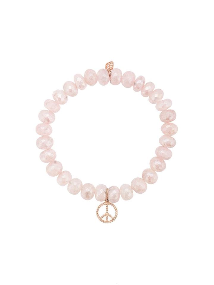Sydney Evan 14kt Gold And Diamond Peace Charm Bracelet - Pink & Purple