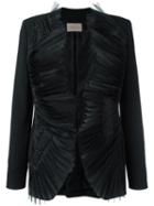 Christopher Kane Organza Lapel Jacket, Women's, Size: 44, Black, Viscose/acetate/spandex/elastane/aluminium