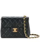 Chanel Vintage Quilted Cc Logo Single Chain Shoulder Bag - Black