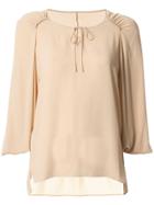 Tomorrowland Loose-fit Collarless Blouse - Neutrals
