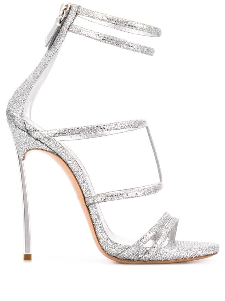 Casadei Stiletto Thin Strap Sandals - Metallic