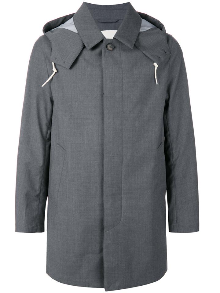 Mackintosh Concealed Front Coat - Grey