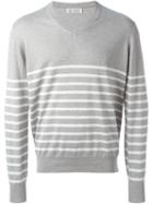 Brunello Cucinelli Striped V-neck Sweater