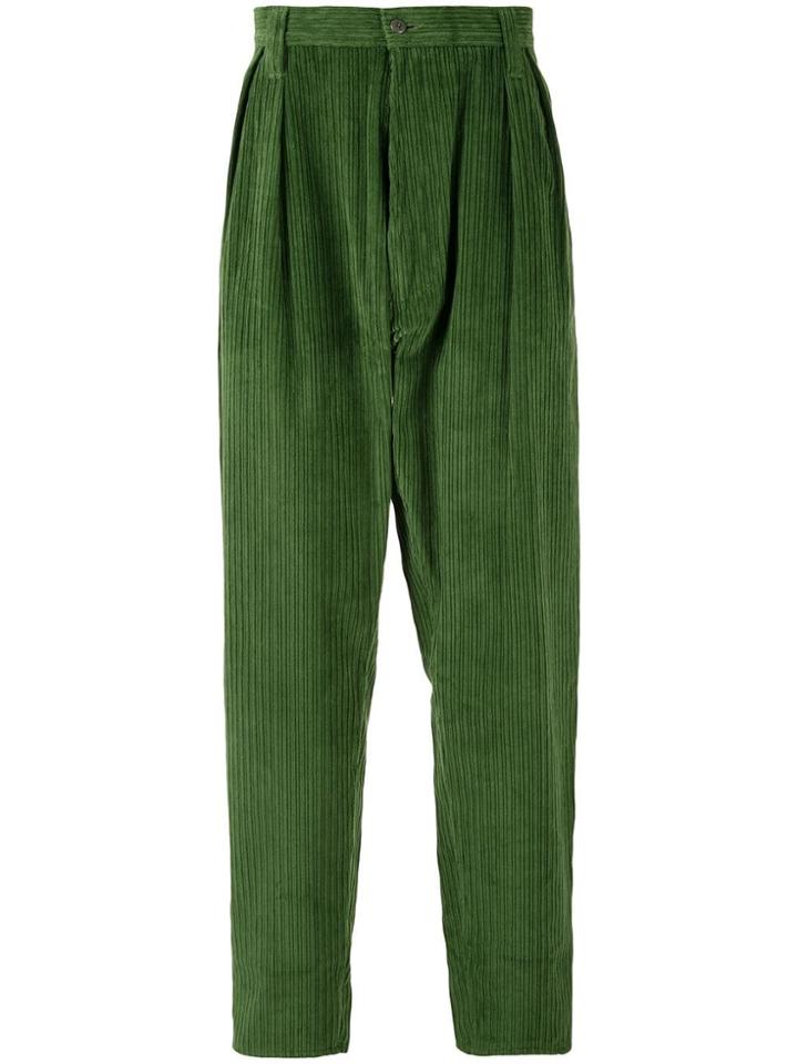 E. Tautz Ribbed Tapered Trousers - Green