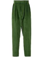 E. Tautz Ribbed Tapered Trousers - Green