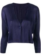 Pleats Please By Issey Miyake Button Front Cardigan - Blue