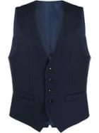 Paoloni Button-up Waistcoat - Blue