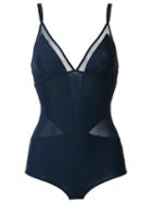 Giuliana Romanno Bodysuit, Women's, Size: Medium, Blue, Polyamide/elastodiene