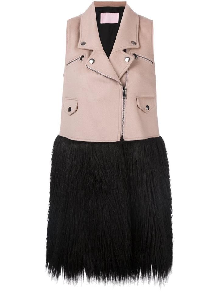 Giamba Sleeveless Fringed Biker Jacket