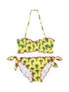 Mc2 Saint Barth Kids Teen Cactus Print Bikini - Yellow & Orange