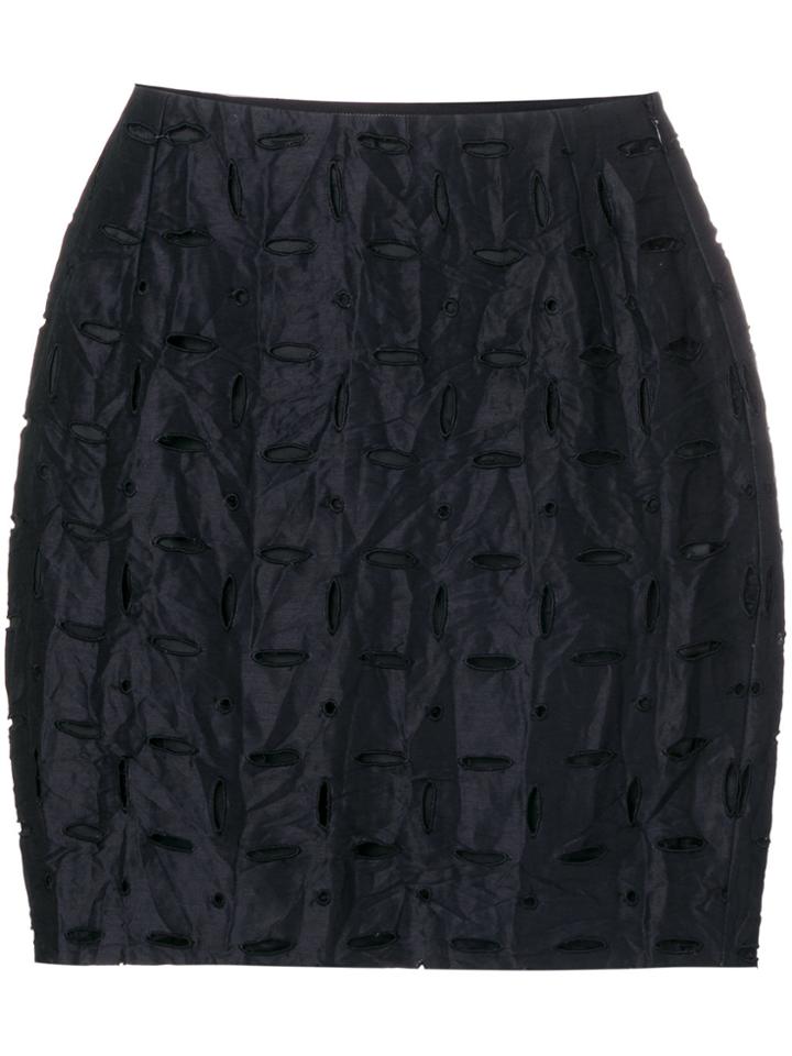 Versace Vintage Cutout Punk Skirt - Blue