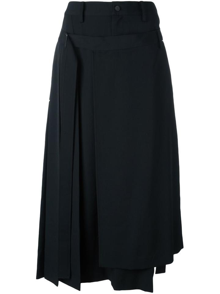 Yohji Yamamoto Wrap Detail Skirt, Women's, Size: 3, Black, Wool