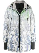 Stone Island Shadow Project Checked Pattern Parka Coat - Grey