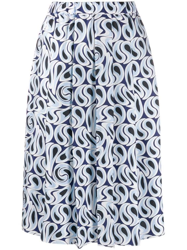 Marni Turbulent Print Skirt - Blue