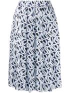 Marni Turbulent Print Skirt - Blue