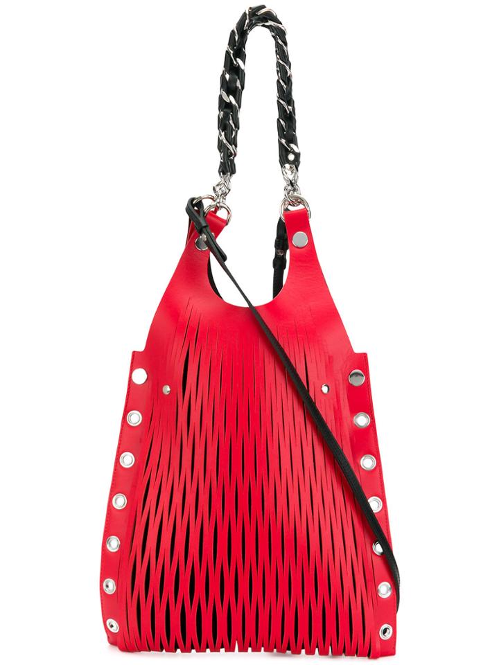 Sonia Rykiel Eyelet Shoulder Bag - Red