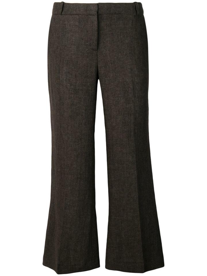 Kiltie Super Flare Cropped Trousers - Brown