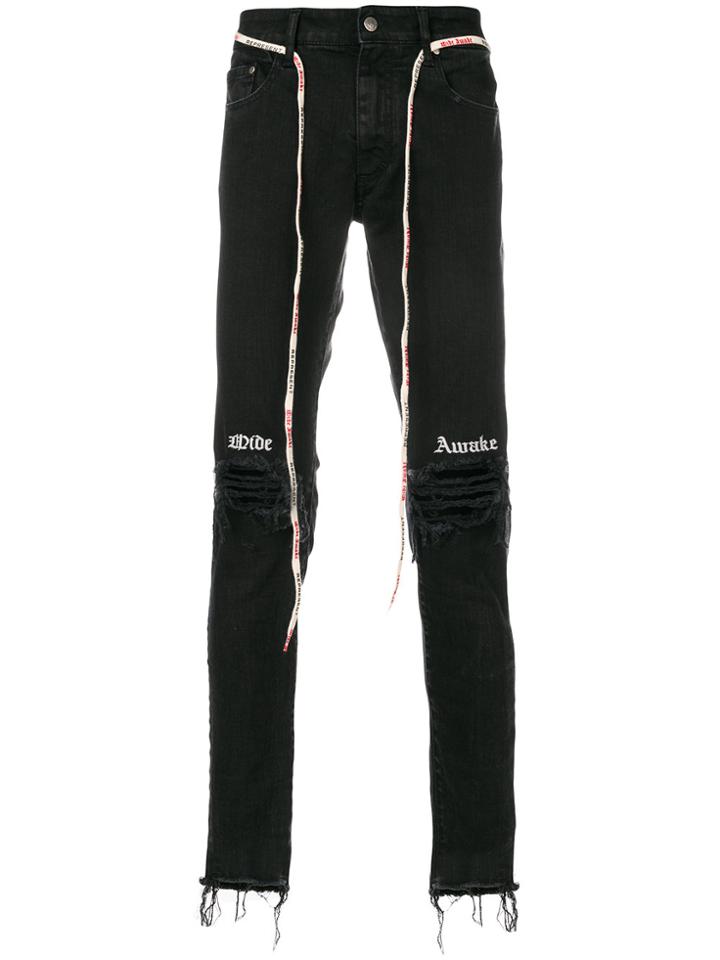 Represent Distressed Skinny Jeans - Black