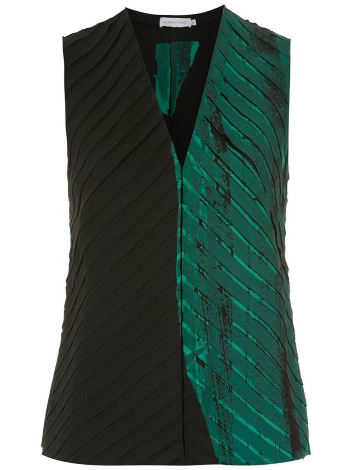 Mara Mac Panelled Blouse - Green