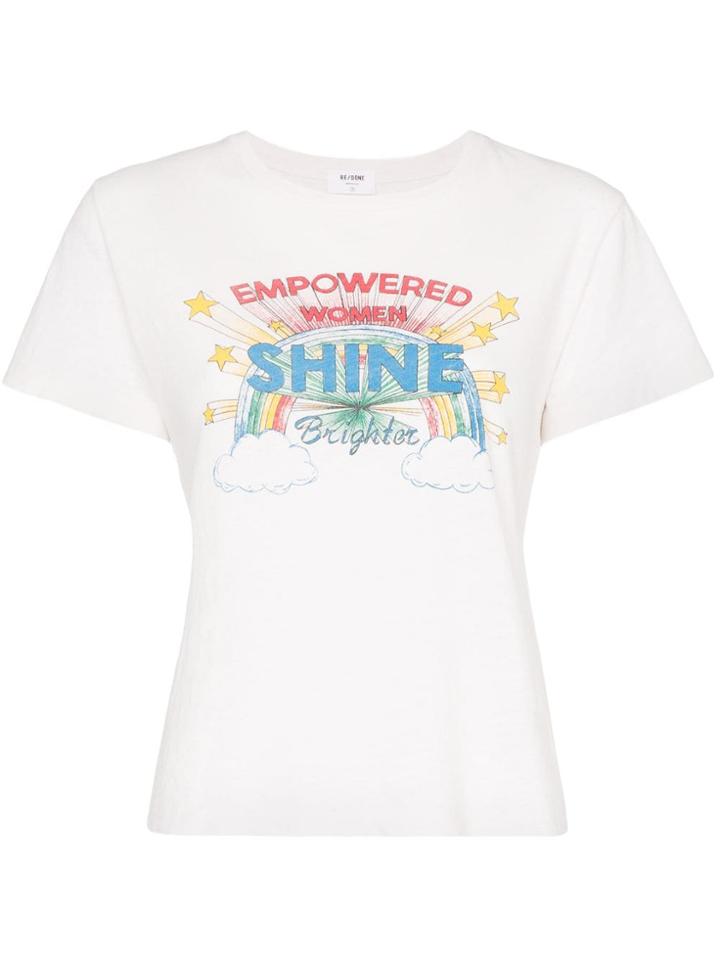 Re/done Shine Graphic Classic Cotton T-shirt - White