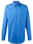 Prada Classic Shirt, Men's, Size: 43, Blue, Cotton/polyamide/spandex/elastane
