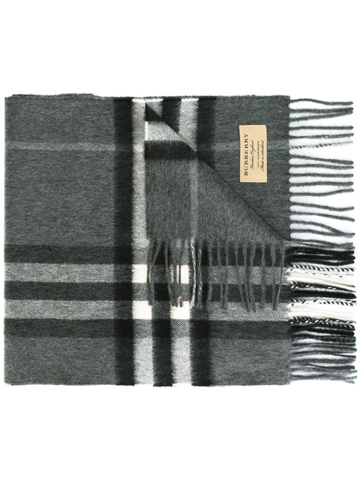 Burberry Giant Icon Check Scarf - Grey