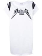 Gaelle Bonheur - Metallic Logo T-shirt Dress - Women - Cotton - 0, White, Cotton