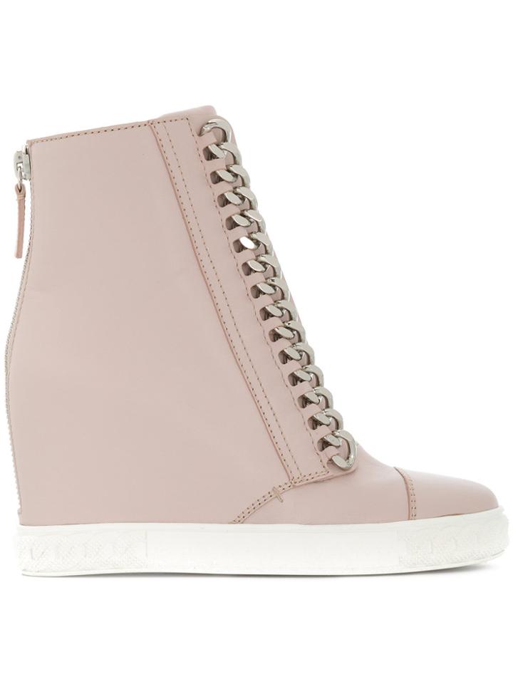 Casadei Chain Embellished Boots - Pink & Purple