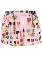 Mr & Mrs Italy Medal Pattern Shorts - Pink