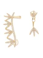 Apm Monaco Crystal Ear Crawler And Drop Earrnig - Gold