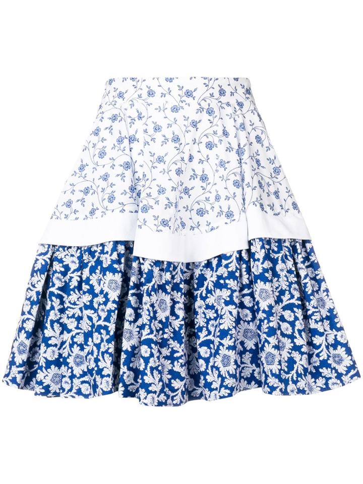 Alexander Mcqueen Contrast Panel Skirt - Blue