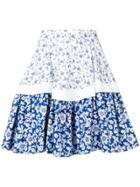 Alexander Mcqueen Contrast Panel Skirt - Blue
