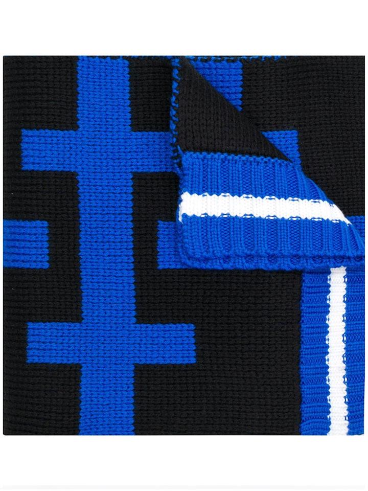 Fiorucci Colour Block Scarf - Blue