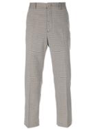 Msgm Houndstooth Check Trousers - Brown