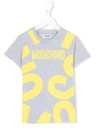 Moschino Kids Printed Logo T-shirt, Boy's, Size: 8 Yrs, Grey