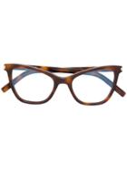 Saint Laurent Eyewear Tortoiseshell-effect Glasses - Brown