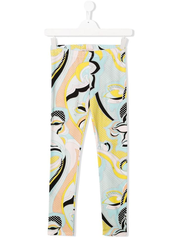 Emilio Pucci Teen Printed Leggings - Blue